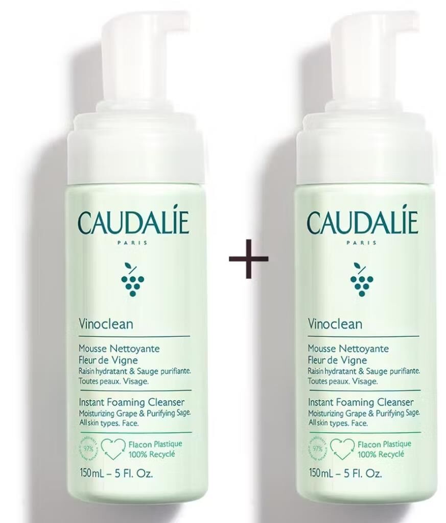 Caudalie Instant Foaming Cleanser 2 x 150 ml - Tüm Cilt Tipleri Için Temizleme Köpüğü - İkincisi %50 İndirimli