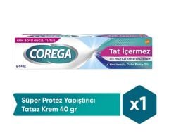 Corega Gün Boyu Güçlü Tutuş Diş Protez Yapıştırıcı Tat İçermez Krem 40 gr SKT:03.27