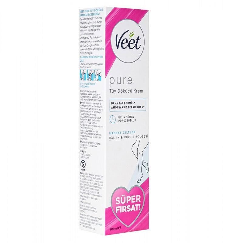 Veet Pure Tüy Dökücü Krem Hassas Cilt 200 ml SKT:08.26