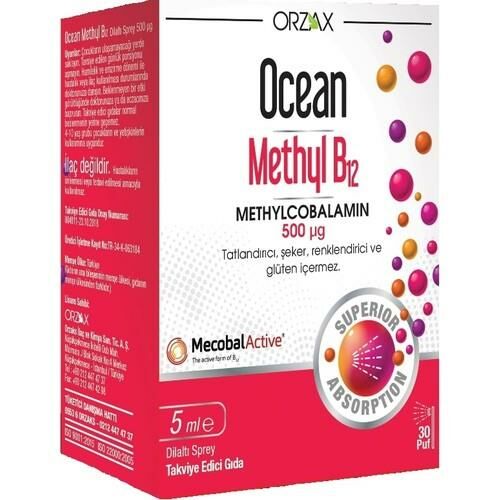 Orzax Ocean Methyl B12 Sprey 500 mcg 5 ml SKT:11.26