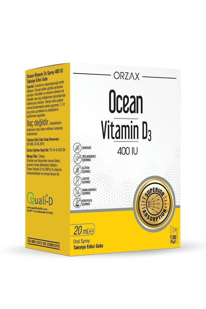 Ocean Vitamin D3 400 IU Oral Sprey 20 ml SKT:10.26