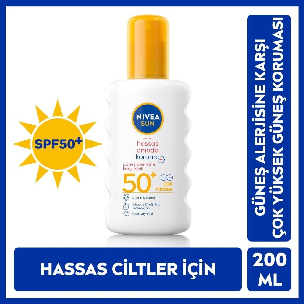 Nivea Sun Hassas Anında Koruma Güneş Koruyucu Sprey SPF50 200 ml