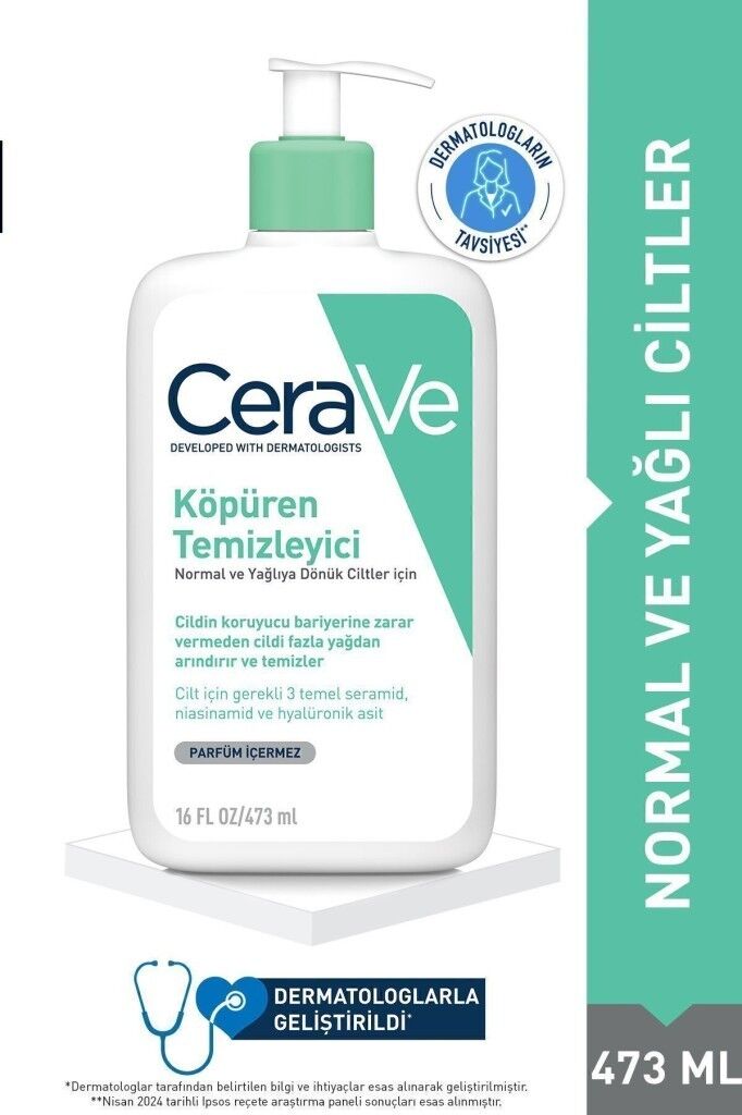 Cerave Foaming Cleanser Normal & Yağlıya Dönük Ciltler İçin 473 ml