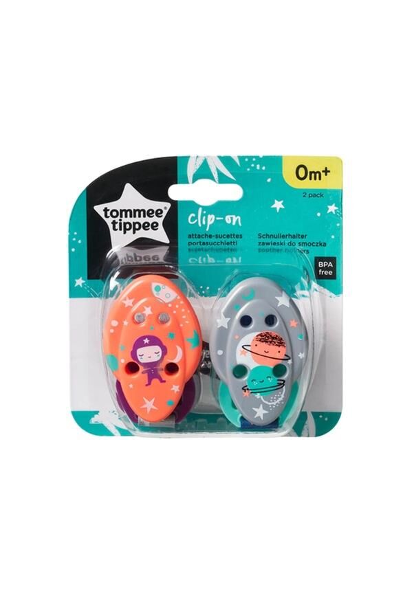 Tommee Tippee Emzik Askısı 2'li Clip-on Somon-Gri