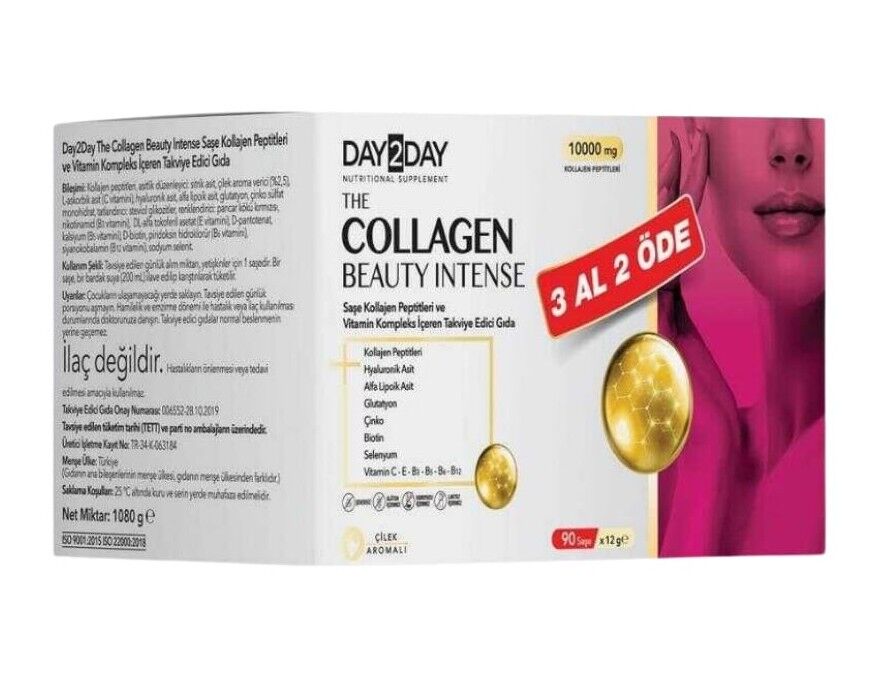 Day2Day The Collegen Beauty Çilek Aromalı 10000 mg 30 Saşe - 3 Al 2 Öde SKT:06.27