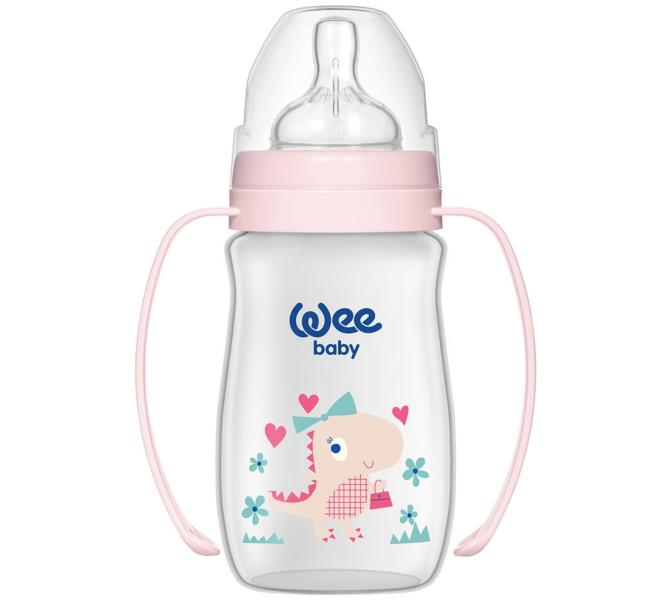 Wee Baby 138 PP Biberon Klasik Kulplu Geniş Ağız 250 ml - Pembe