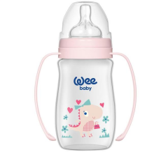 Wee Baby 138 PP Biberon Klasik Kulplu Geniş Ağız 250 ml - Pembe