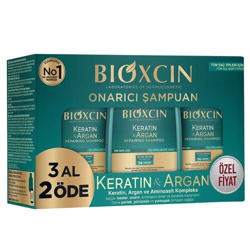Bioxcin Keratin ve Argan Onarıcı Şampuan 300 ml - 3 Al 2 Öde