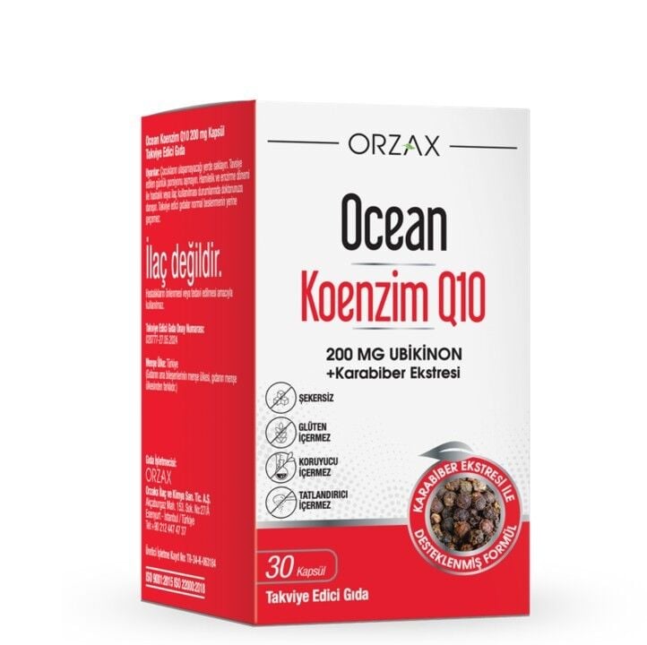 Orzax Ocean Koenzim Q10 200 mg 30 Kapsül SKT:12.27