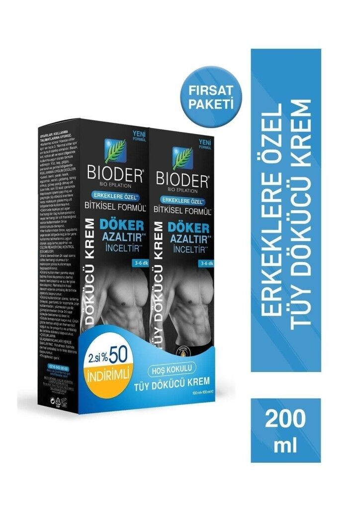 Bioder Tüy Dökücü Krem Erkek 100 Ml 2li