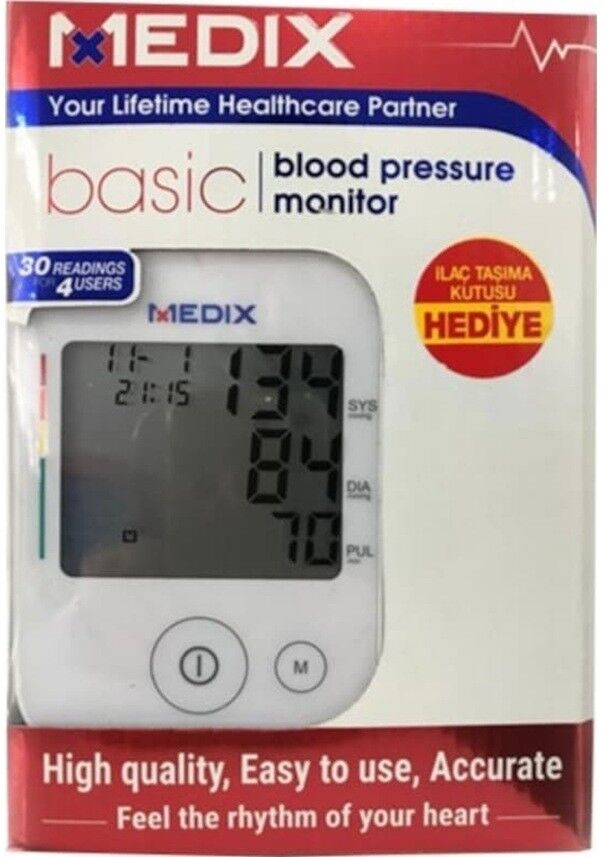 Medix Basic Tansiyon Aleti Koldan 120 Hafızalı