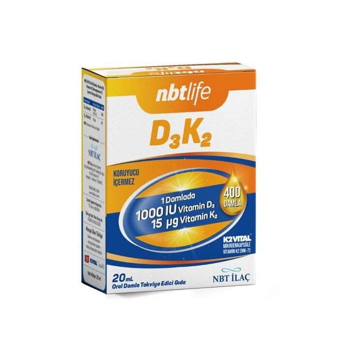Nbt Life D3K2 1000 IU Damla 20 ml SKT:08.26