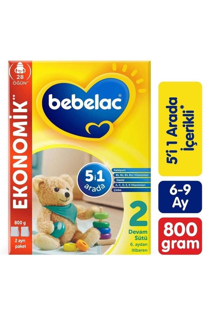 Bebelac 2 Devam Sütü 6 Ay+ 800 gr SKT:09.26