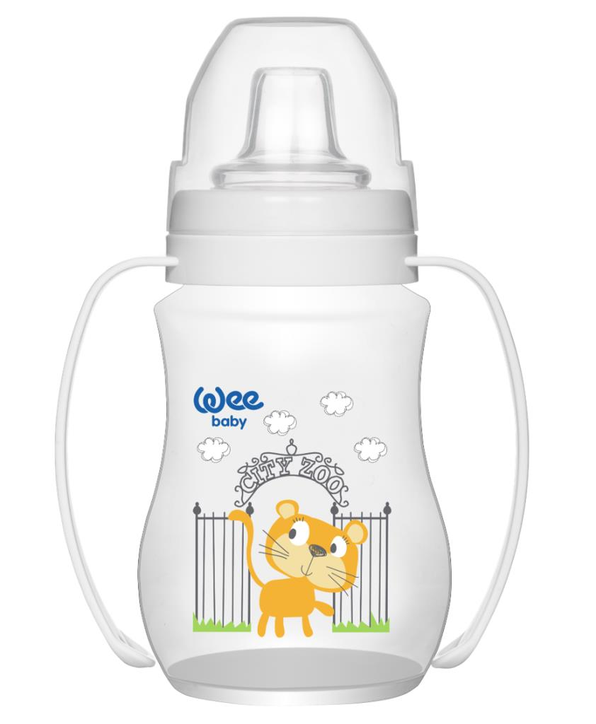 Wee Baby 754 Akıtmaz Kulplu PP Antikolik Bardak 250 ml - Beyaz