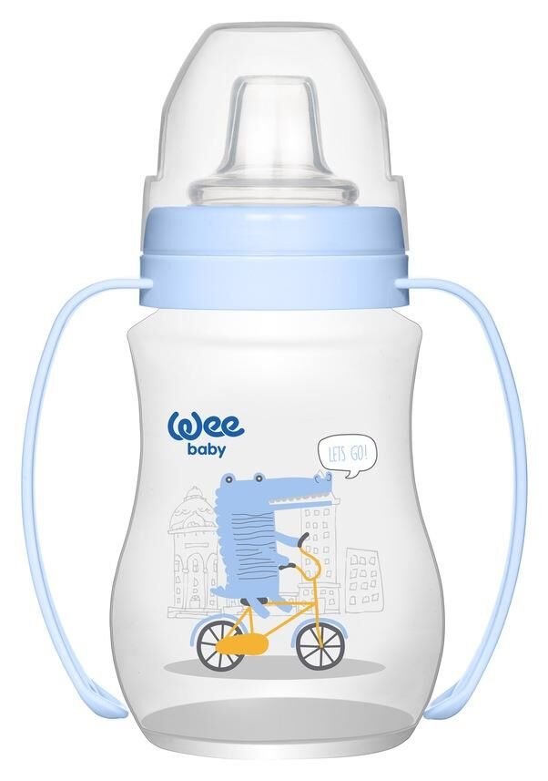 Wee Baby 754 Akıtmaz Kulplu PP Antikolik Bardak 250 ml - Mavi