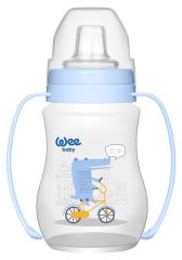 Wee Baby 754 Akıtmaz Kulplu PP Antikolik Bardak 250 ml - Mavi
