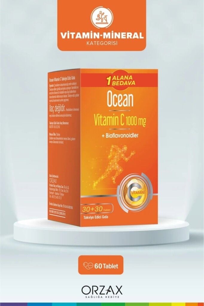 Orzax Ocean Vitamin C 1000 mg 30 Tablet - 1 Alana 1 Bedava