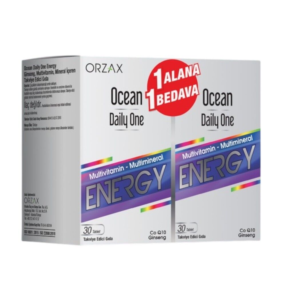 Orzax Ocean Daily One Energy 30 Tablet - 1 Alana 1 Bedava SKT:06.28