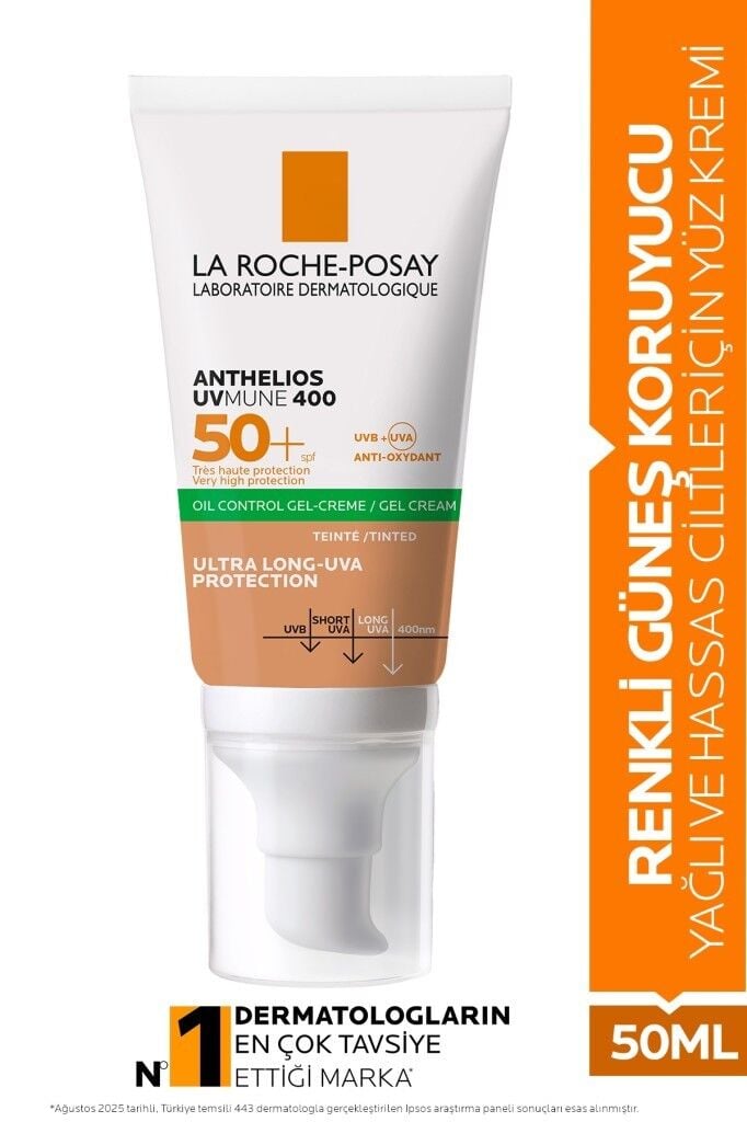 La Roche Posay Anthelios Oil Control Renkli Gel Yağlı Ciltler Güneş Koruyucu Yüz Kremi SPF50+ 50 ml SKT:10.26