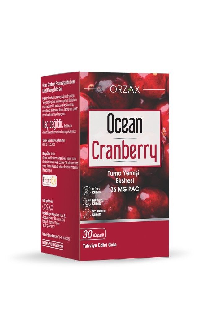 Ocean Cranberry Turna Yemişi Ekstresi 36 mg Pac 30 Kapsül SKT:03.27