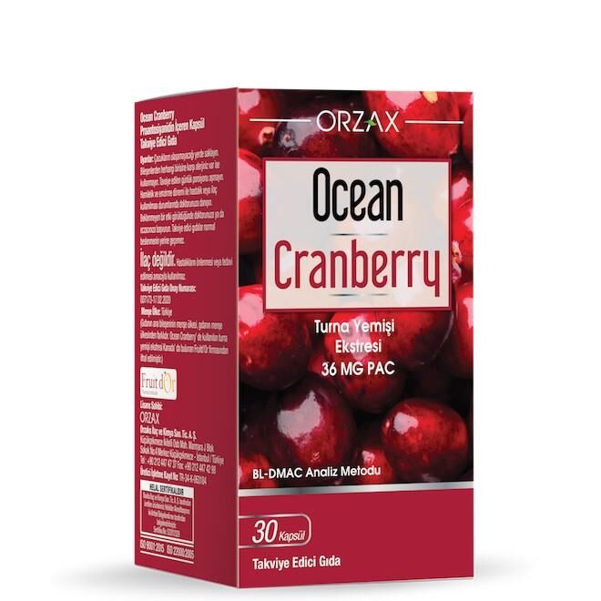 Ocean Cranberry Turna Yemişi Ekstresi 36 mg Pac 30 Kapsül SKT:03.27